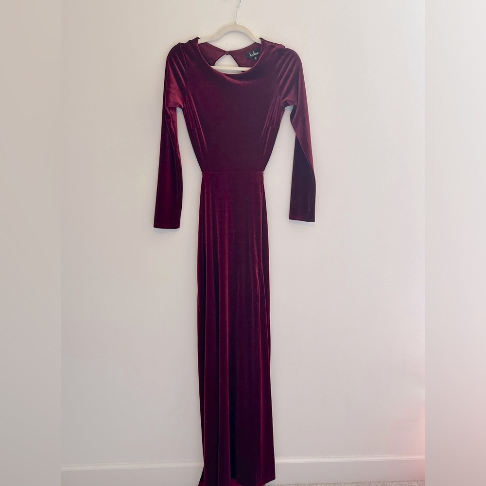 Lulu’s Velvet Backless Dress